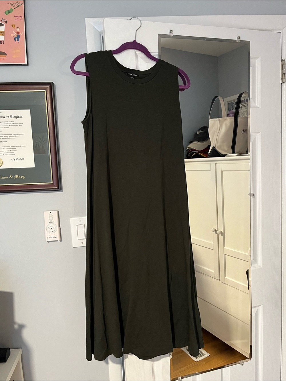 Eileen Fisher sleeveless jersey midi dress